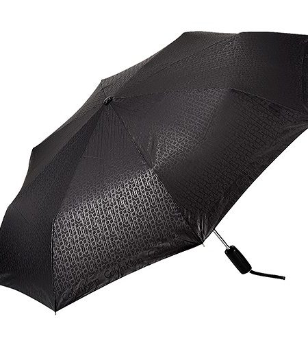Calvin Klein Logo Printed Black Umbrella