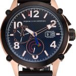 Porsche Design Indicator Black Dial Gold Case Black Rubber Strap