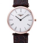 Longines La Grande Classique White Dial Brown Leather Band Homme  622136