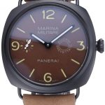 Panerai Luminor Marina Militare Ion Plated Stainless Steel Bezel Khaki Bracelet  622319