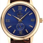 Omega DeVille Prestige Small Seconds Blue Dial Gold Case Brown Leather Bracelet  622601