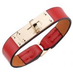 Hermes Micro Kelly Gold Hardware Bracelet Red