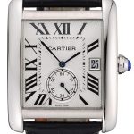 Cartier Tank MC White Dial Stainless Steel Case Black Leather Strap  622576