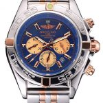 Breitling Chronomat 44 Blue Dial with White Subdials 2 Tone Stainless Steel Bracelet  622510