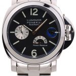 Panerai Luminor Power Reserve Black Dial Stainless Steel Bracelet
