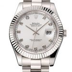 Swiss Rolex Datejust Silver Dial Stainless Steel Case And Bracelet