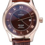 Omega DeVille Brown Dial Gold Case Brown Leather Strap  622831