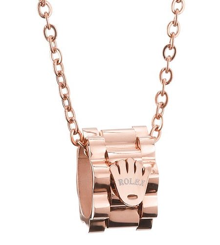 Rolex Crown Design Rose Gold Plated Chain Necklace 700775