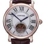 Cartier Rotonde Flying Tourbillon White Dial 621958