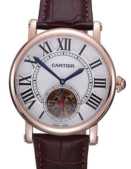 Cartier Rotonde Flying Tourbillon White Dial 621958