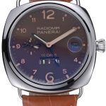 Panerai Radiomir Stainless Steel Bezel Cognac Leather Bracelet  622327
