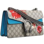 Gucci Dionysus GG Supreme Canvas Flower Detail And Blue Suede Trim 18927100