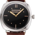Panerai Radiomir Vintage SLC PAM425 Black Dial Stainless Steel Case Brown Leather Strap