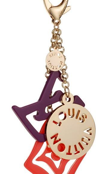 Louis Vuitton Replica Purple LV Logo Brass Bag Charm