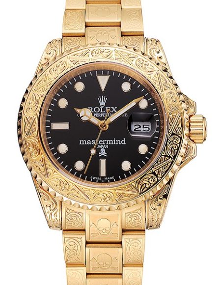 Rolex Mastermind Japan Limited Edition Black Dial Gold Case And Bracelet 1454072