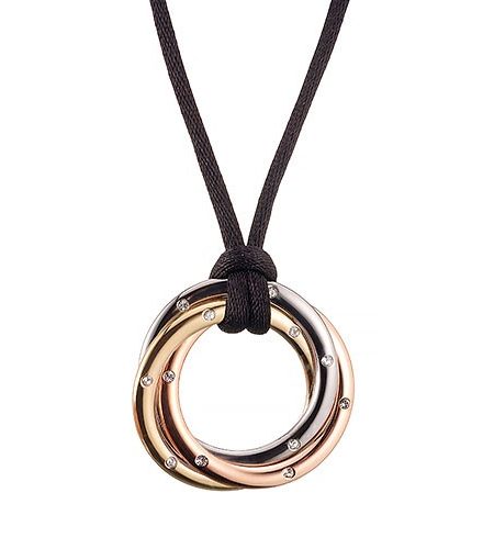 Cartier Integrated Three Toned Crystal Stud Pendant Necklace 700661