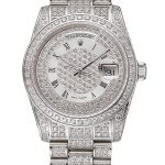 Swiss Rolex Day-Date Diamond Pave Dial Diamond Case Diamond Bracelet 1453950