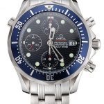 Swiss Omega Seamaster Chronograph 300m Blue Dial Blue Bezel Stainless Steel Case And Bracelet