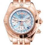 Breitling Chronomat Quartz Light Blue Dial Rose Gold Case And Bracelet