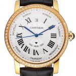 Swiss Cartier Ballon Bleu GMT Silver Dial Rose Gold Case And Bracelet
