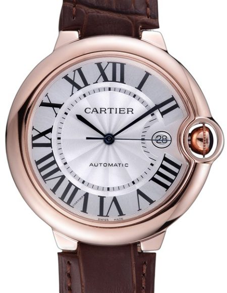 Swiss Cartier Ballon Bleu Brown Leather Bracelet  622064