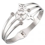 Louis Vuitton Monogram Flowers Silver Bracelet 700598