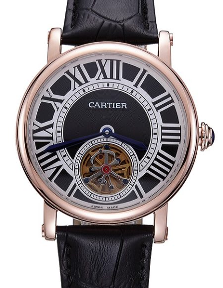 Cartier Rotonde Flying Tourbillon Black Dial 621957