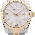 Rolex DateJust Two Tone Stainless Steel 18k Gold Plated Silver Dial 98084