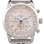 Breitling Transocean White Dial Stainless Steel Strap