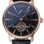 Vacheron Constantin Tourbillion Power Reserve Black Dial Gold Case Black Leather Bracelet  1454271