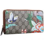 Gucci Tian GG Supreme Canvas Zip Around Wallet With Brown Trim 18927128