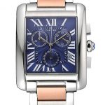 Cartier Tank MC Blue Dial Stainless Steel Case Two Tone Bracelet  622700