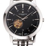 Vacheron Constantin Tourbillon Black Dial Stainless Steel Case Two Tone Steel Black Bracelet