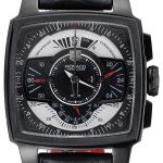 Tag Heuer Monaco Black-Red Perforated Leather Strap Black Dial 80309