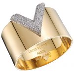 Louis Vuitton Essential V Strass Cuff Gold Bracelet  700724