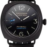 Swiss Panerai Radiomir Black Seal Carbotech Black Dial Black Case Black Leather Strap
