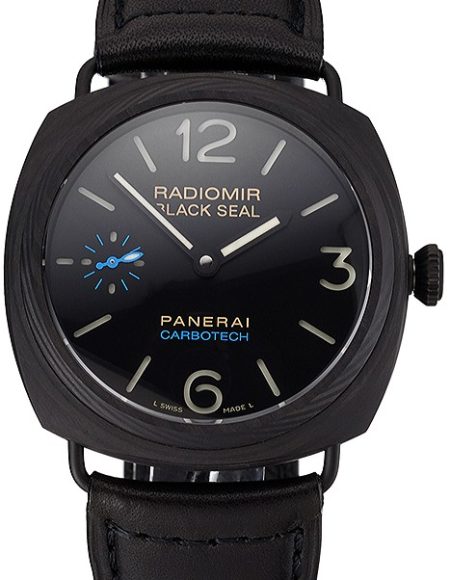 Swiss Panerai Radiomir Black Seal Carbotech Black Dial Black Case Black Leather Strap