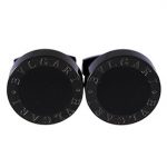 Bvlgari Replica Engraved Black Ceramic Center Ion-Plated Cufflinks