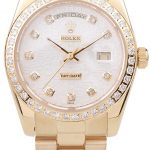 Rolex Day-Date 18k Yellow Gold Plated Stainless Steel White Dial