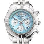 Breitling Chronomat Quartz Light Blue Dial Stainless Steel Case And Bracelet