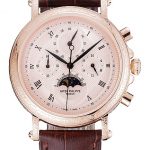 Patek Philippe Grand Complications Rose Gold Dial Engraved Rose Gold Case Brown Leather Bracelet 1454142