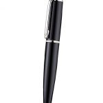Cartier Silver Rimmed Black Ballpoint Pen  622758