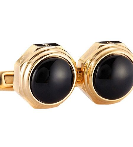 Cartier Santos De Cartier Gold And Black Cufflinks 700674