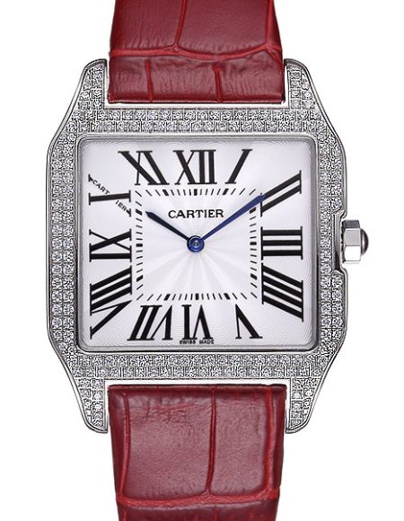 Cartier Santos 100 Diamond Silver Bezel 621928