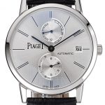 Piaget Altiplano Date Silver Dial Stainless Steel Case Black Leather Strap