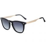 Gucci Rectangle Black Frame Embellished Gold Temples Sunglasses  308414