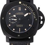 Panerai Luminor Submersible Black Dial Black Case Black Leather Strap