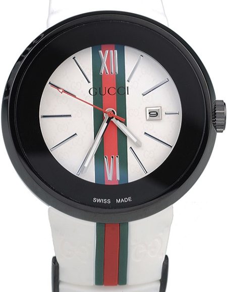 Gucci White Rubber Band White Round Dial 2165-301