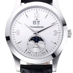 Jaeger LeCoultre Rendez-Vous Night And Day White Dial Black Leather Bracelet 622082