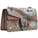 Gucci Dionysus GG Supreme Canvas Bird And Flowers And Brown Suede Trim 18927101